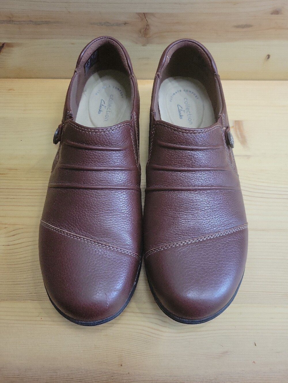 Womens clarks ultimate comfort collection brown lather slip on size 9W - Picture 4 of 11
